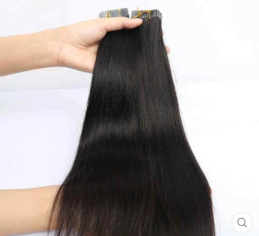 Premium Straight Unprocessed Raw Human Hair tape ins Hair extensions